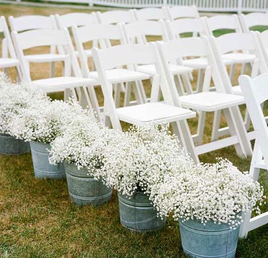 DIY Wedding Table Decoration Ideas - Babys Breath Ceremony Decor - Click Pic for 46 Easy DIY Wedding Decorations