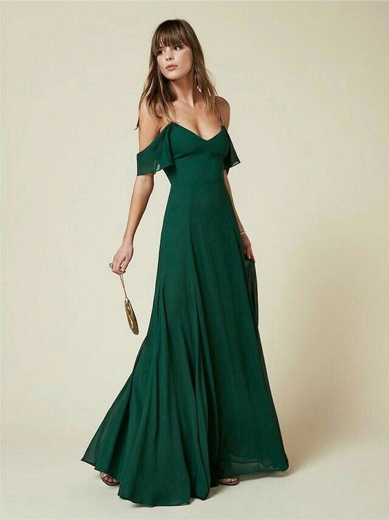 Vestido para casamento civil verde esmeralda