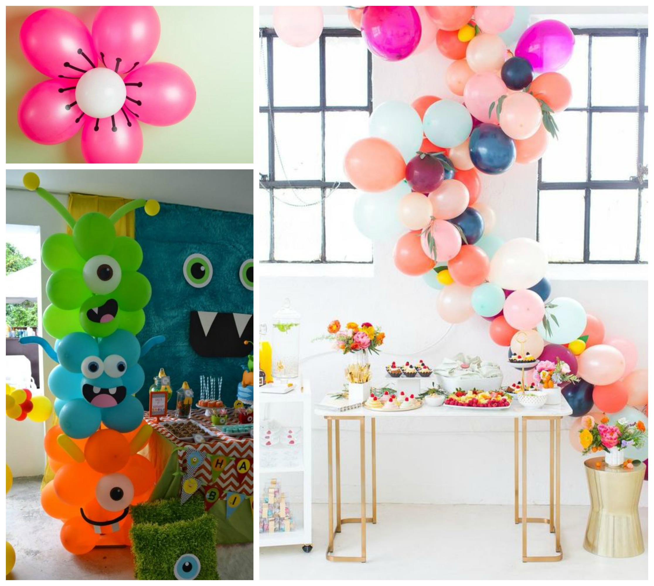 Opções de decoração com balão para festa infantil simples