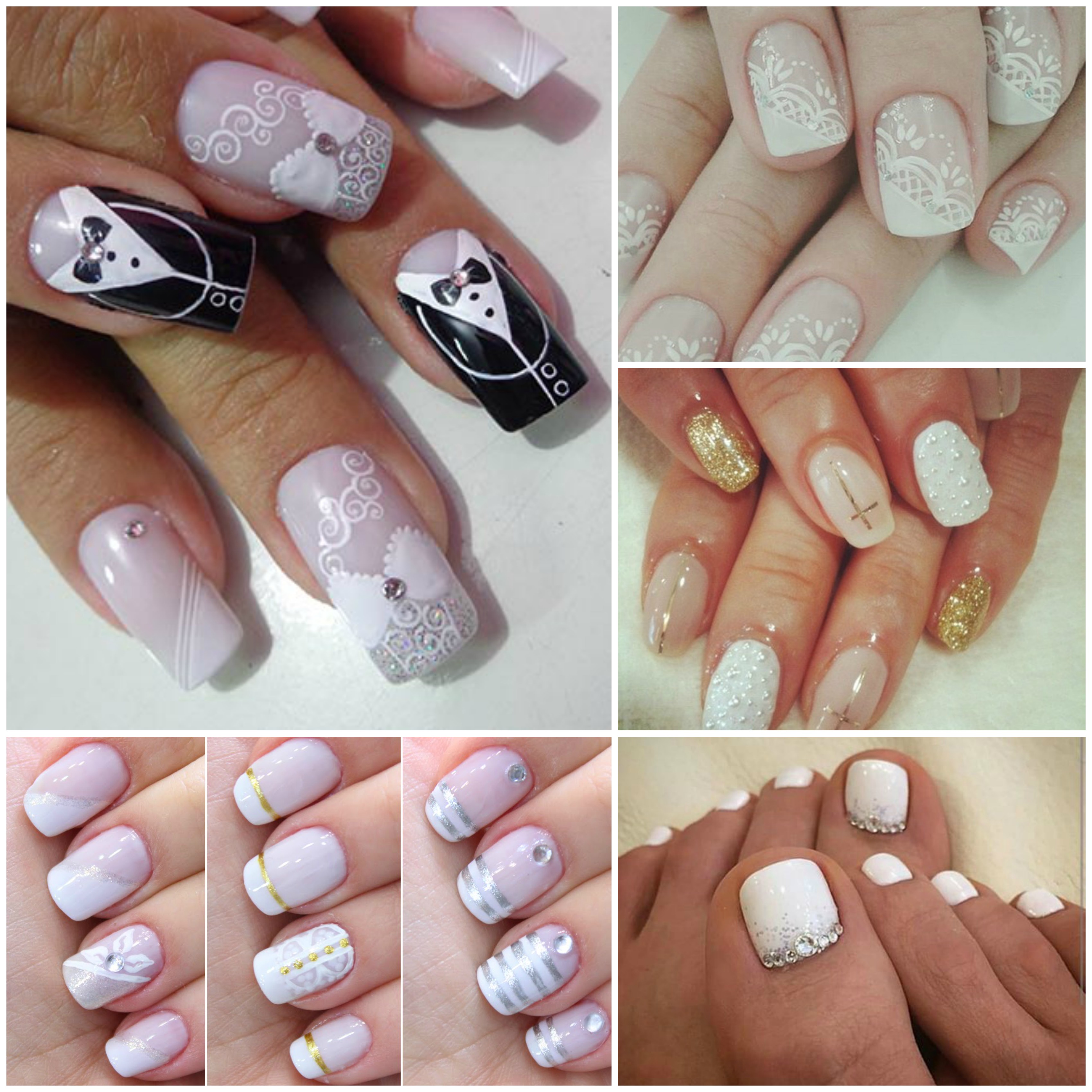 Ideias de unhas decoradas para noivas