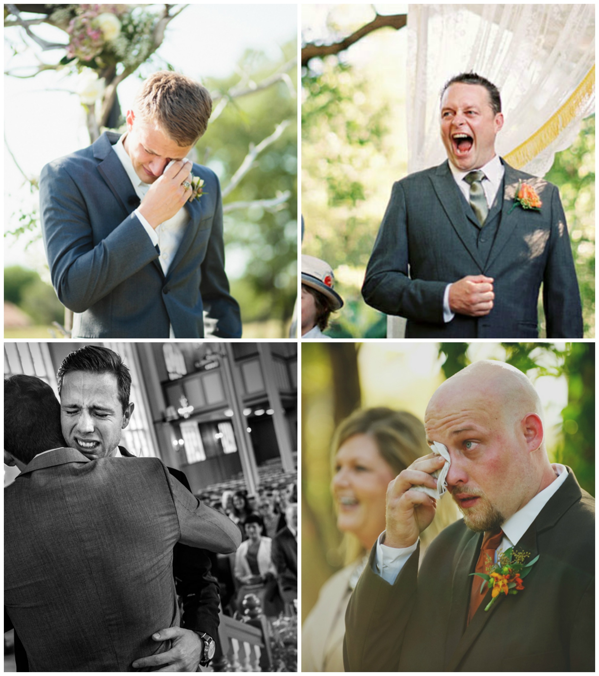 Noivos emocionados no casamento