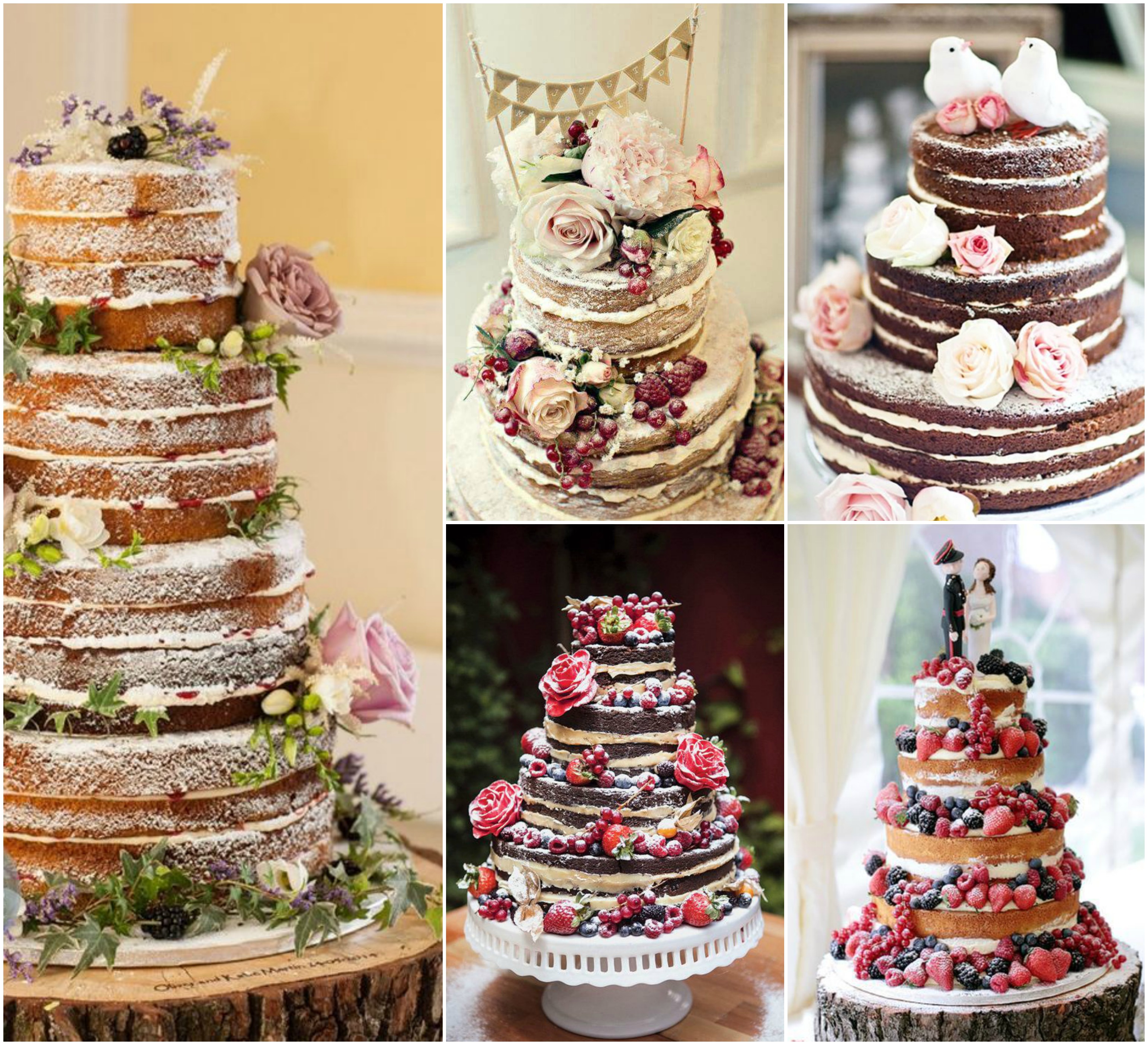 Naked cake para bolo de casamento