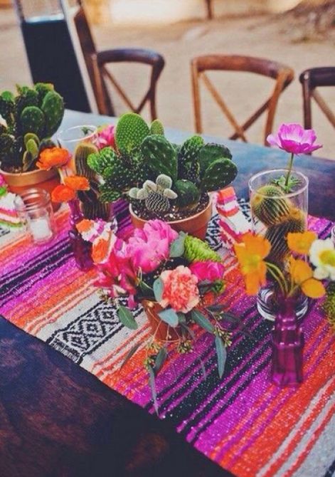 mesa de decoração mexicana