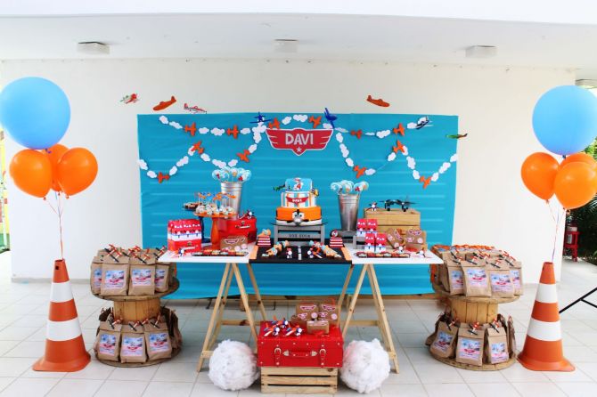 Decoração de aniversário infantil: Aviões