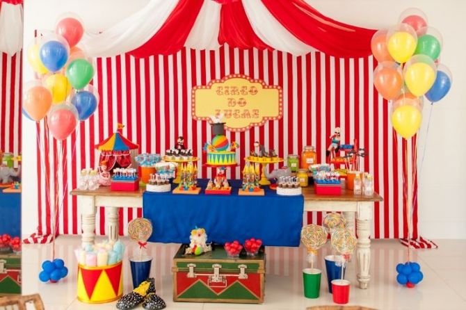 festa infantil com tema de circo