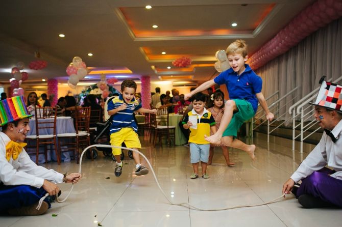 A animação é garantida com a recreação de festa infantil