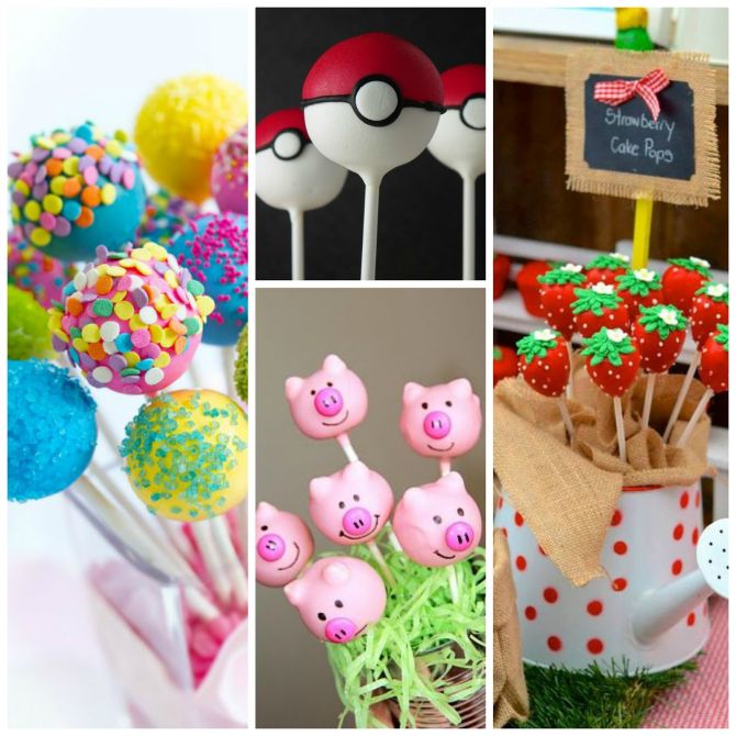 Cake pops com temas infantis